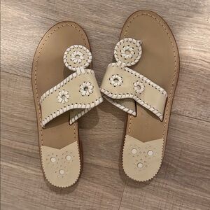 Beige and White Jack Rogers Sandals
